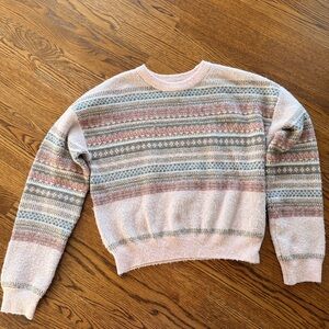 Cozy Multicolor Light Pink Striped Sweater size Medium